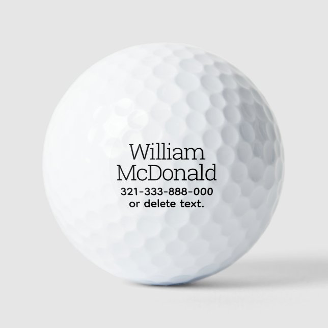Personalized Name Golf Balls Template DISPLAY 14 (Front)