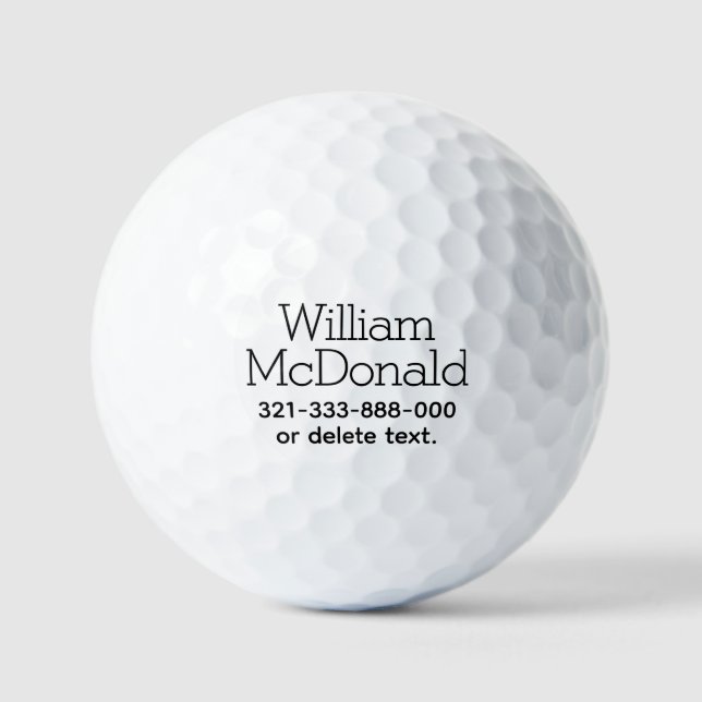 Personalized Name Golf Balls Template DISPLAY 20 (Front)