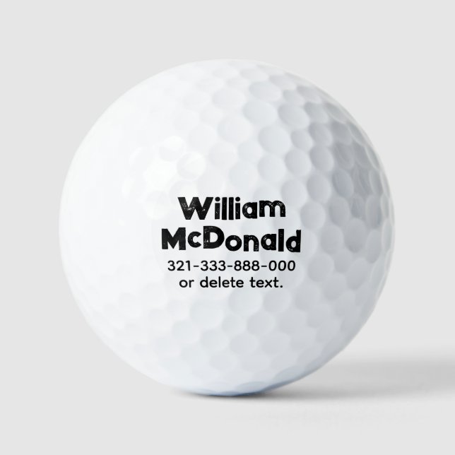 Personalized Name Golf Balls Template DISTRESSED 3 (Front)