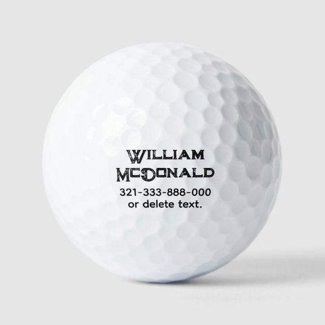 Personalized Name Golf Balls Template DISTRESSED 6 (Front)