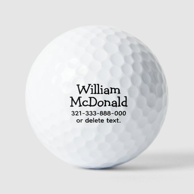 Personalized Name Golf Balls Template FUN RETRO 10 (Front)