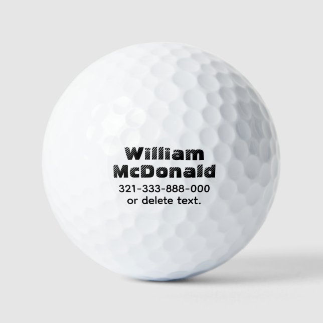 Personalized Name Golf Balls Template FUN RETRO 18 (Front)
