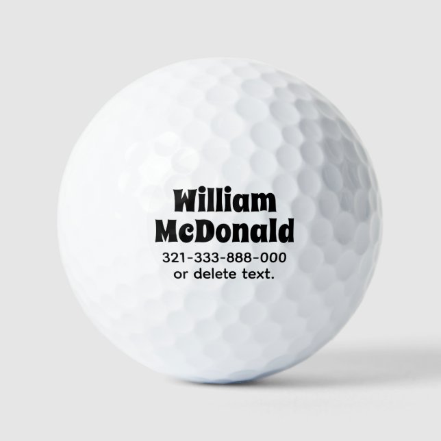 Personalized Name Golf Balls Template FUN RETRO 32 (Front)