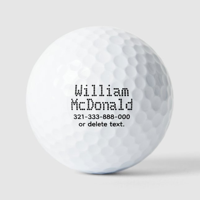 Personalized Name Golf Balls Template FUN RETRO 35 (Front)