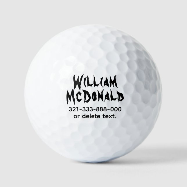 Personalized Name Golf Balls Template HORROR 3 (Front)