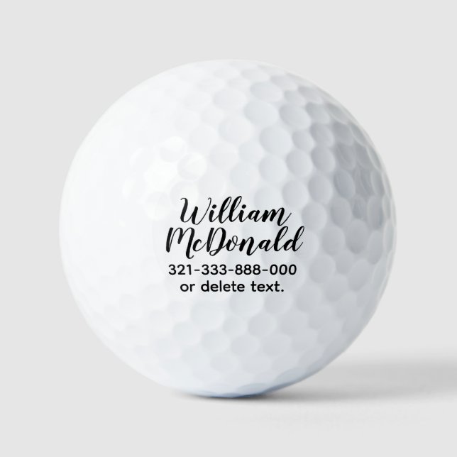 Personalized Name Golf Balls Template SCRIPT 10 (Front)