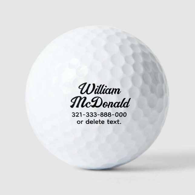 Personalized Name Golf Balls Template SCRIPT 25 (Front)