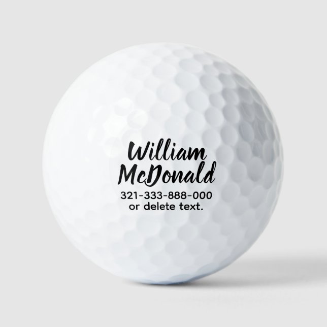 Personalized Name Golf Balls Template SCRIPT 3 (Front)