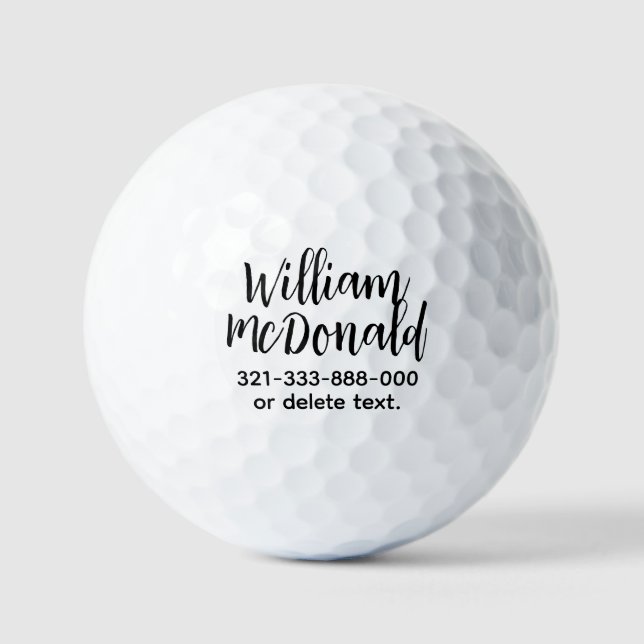 Personalized Name Golf Balls Template SCRIPT 31 (Front)