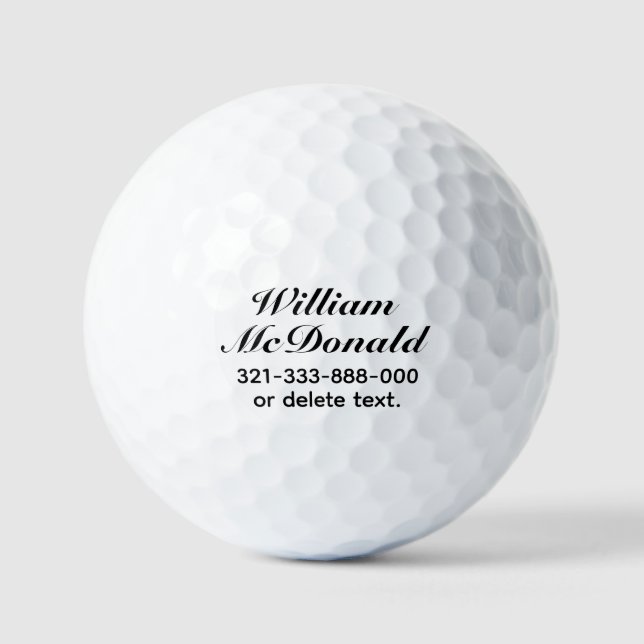 Personalized Name Golf Balls Template SCRIPT 32 (Front)