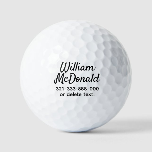 Personalized Name Golf Balls Template SCRIPT 33 (Front)