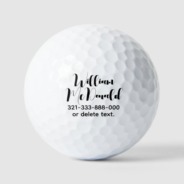 Personalized Name Golf Balls Template SCRIPT 36 (Front)