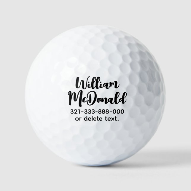 Personalized Name Golf Balls Template SCRIPT 38 (Front)