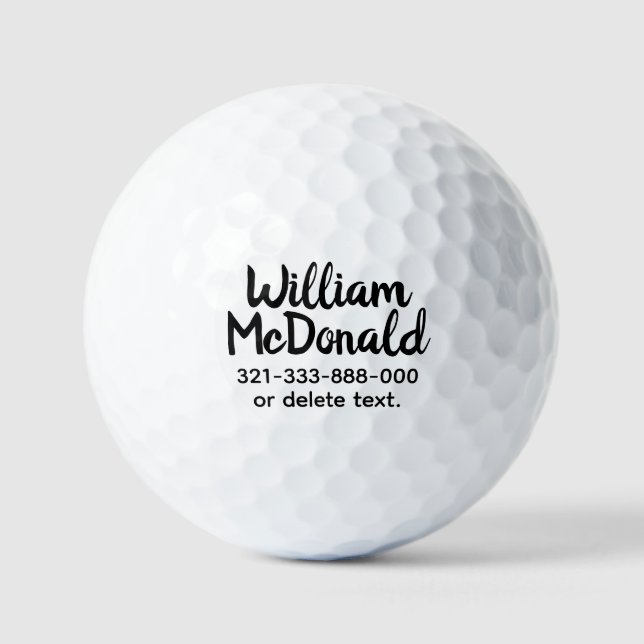 Personalized Name Golf Balls Template SCRIPT 42 (Front)