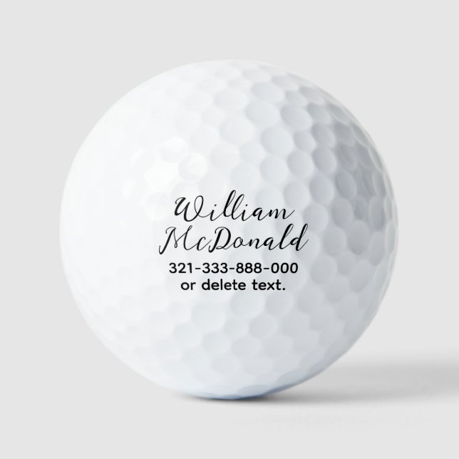 Personalized Name Golf Balls Template SCRIPT 43 (Front)