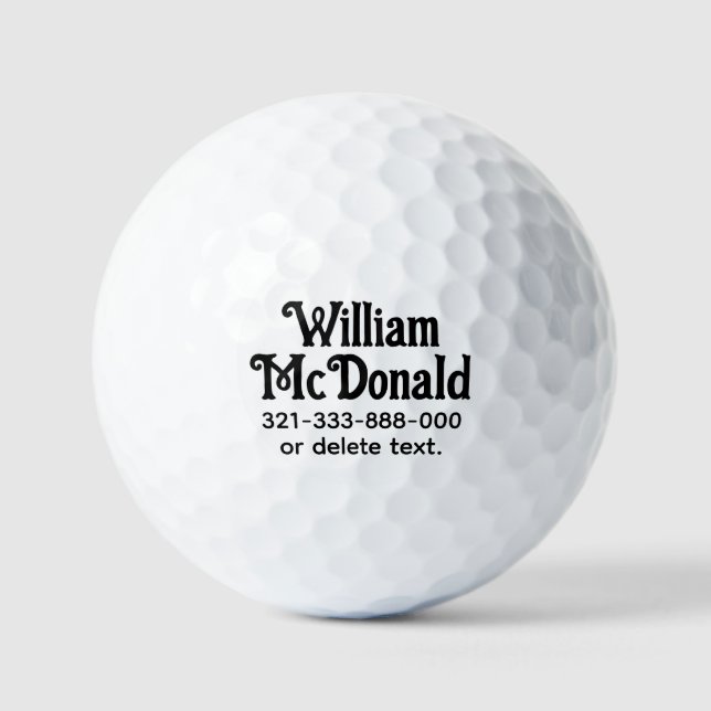 Personalized Name Golf Balls Template VINTAGE 2 (Front)