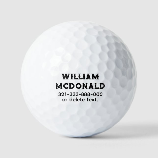 Personalized Name Golf Balls Template VINTAGE 4 (Front)