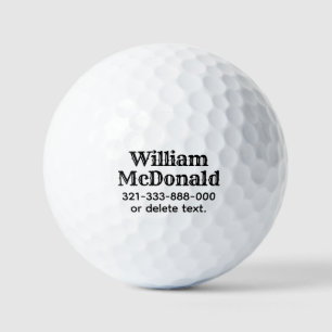 Personalized Name Golf Balls Template VINTAGE 6