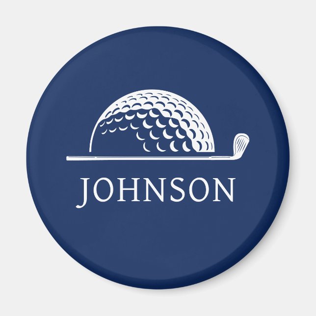 Personalized Name Golf Club Ball Magnet (Front)