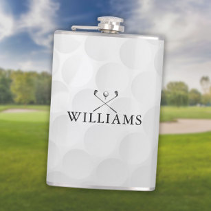 Personalized Name Golf Clubs And Ball Flask