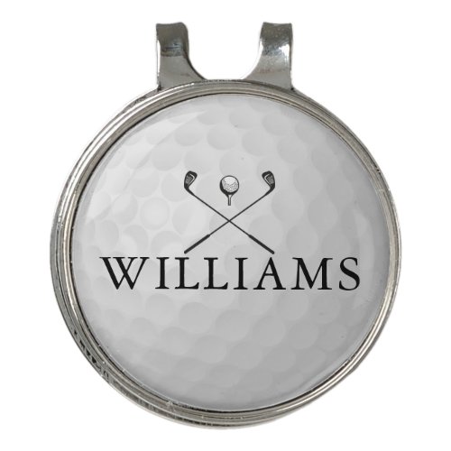 Personalized Name Golf Clubs And Ball Golf Hat Clip