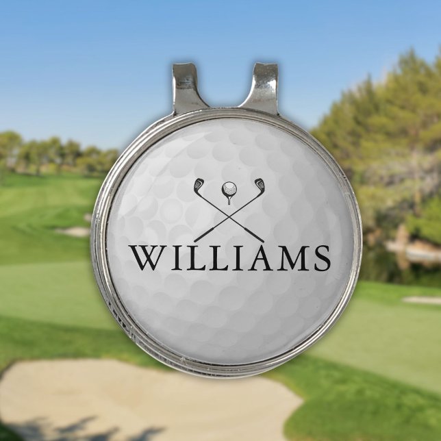 Personalized Name Golf Clubs And Ball Golf Hat Clip (Personalized Name Golf Clubs And Ball Golf Hat Clip)