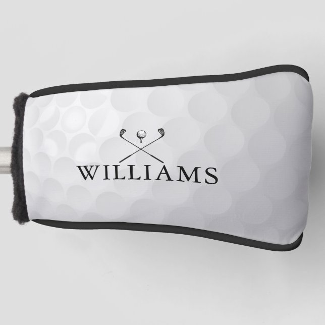 Personalized Name Golf Clubs And Ball Golf Head Cover (Front)