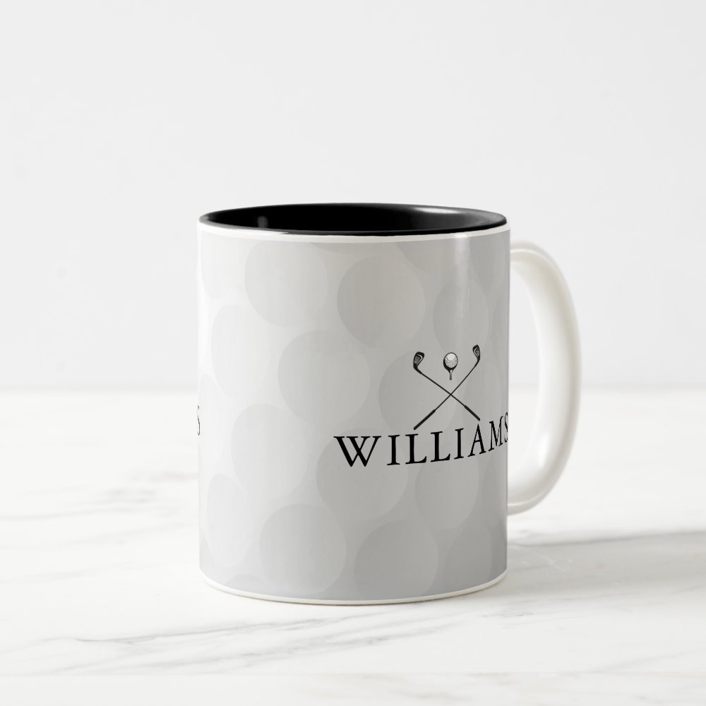 Discover Personalized Name Golf Clubs And Ball Two-Tone Coffee Mug