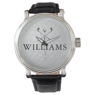 Personalized Name Golf Clubs And Ball Watch