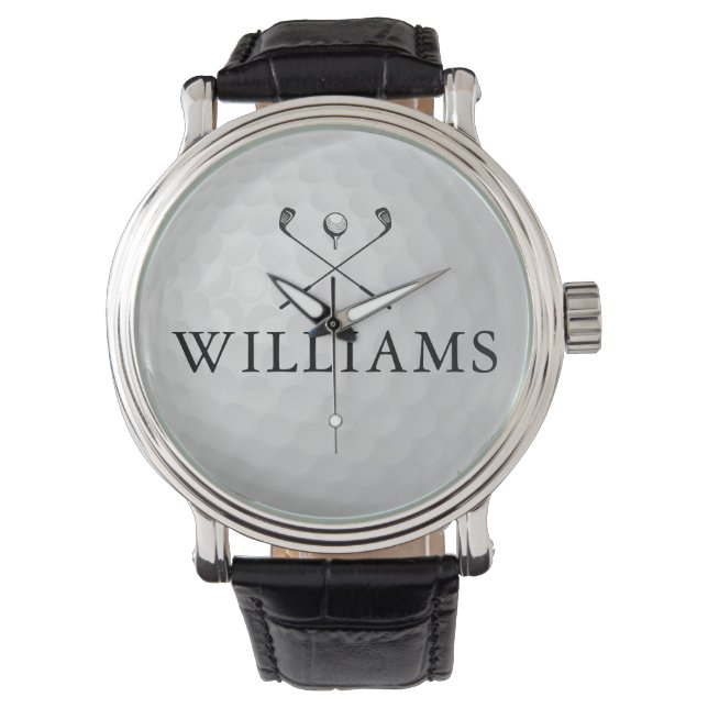 Personalized Name Golf Clubs And Ball Watch (Front)