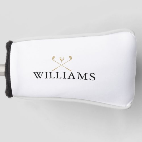 Personalized Name Golf Clubs Black and Gold Golf Head Cover