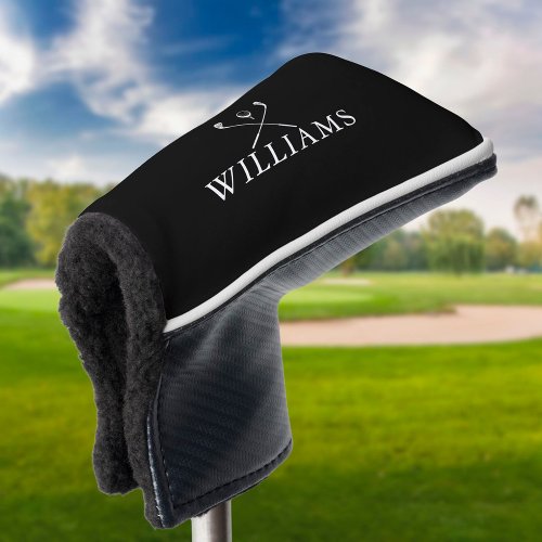 Personalized Name Golf Clubs Black And White Golf Head Cover