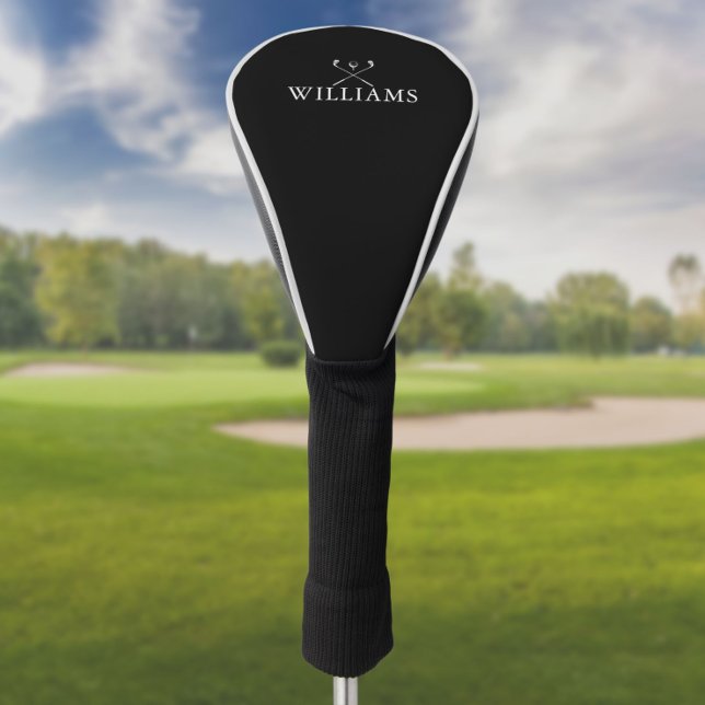 Personalized Name Golf Clubs Black And White Golf Head Cover (Creator Uploaded)