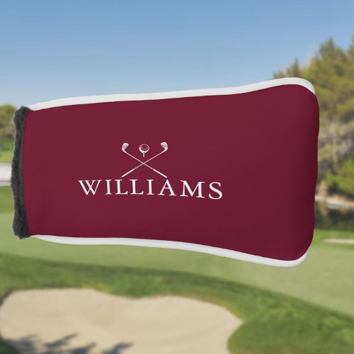 Personalized Name Golf Clubs Burgundy Red Golf Head Cover