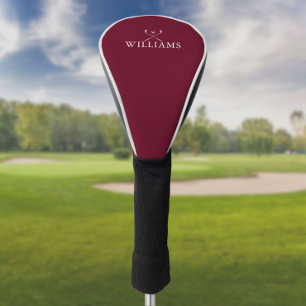 Personalized Name Golf Clubs Burgundy Red Head Cover