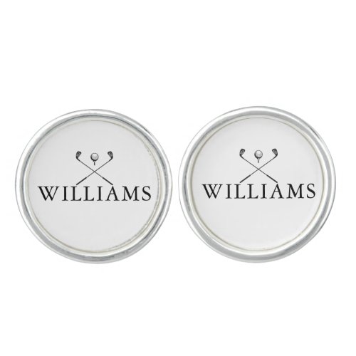 Personalized Name Golf Clubs Cufflinks