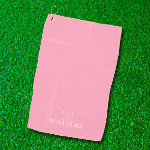 Personalized Name Golf Clubs Feminine Pink Towel