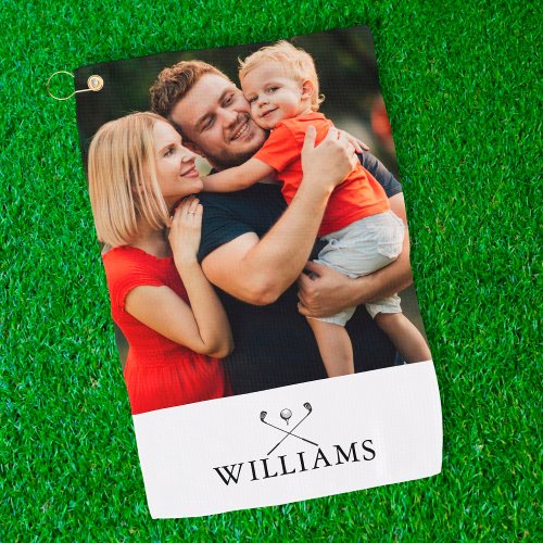 Personalized Name Golf Clubs Photo Golf Towel