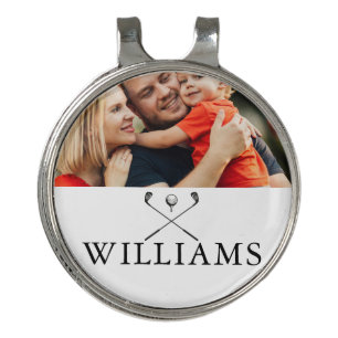 Personalized Name Golf Clubs Photo Hat Clip