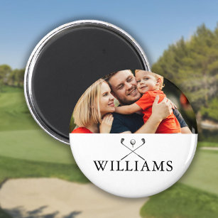 Personalized Name Golf Clubs Photo Magnet