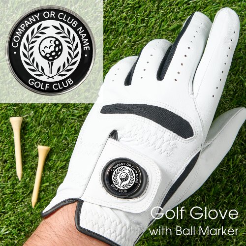 Personalized Name Golf Glove Ball Marker Black