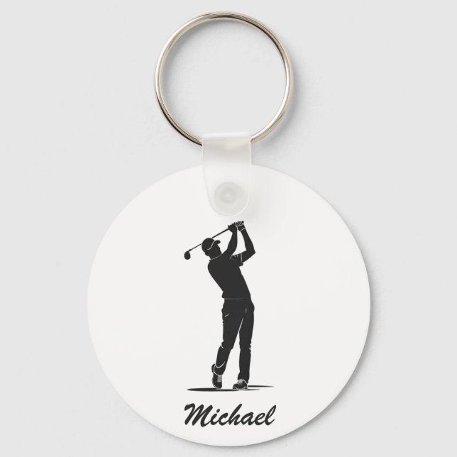 Personalized Name Golf Player Golfer Golfing       Keychain (Front)