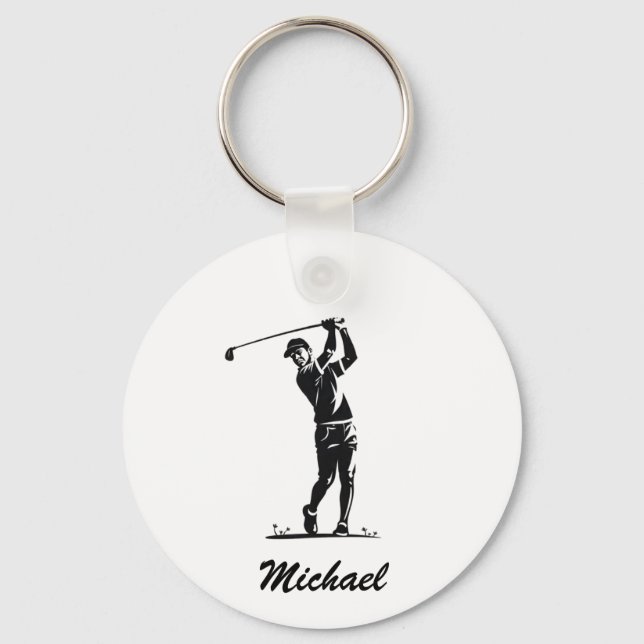 Personalized Name Golf Player Golfer Golfing       Keychain (Front)