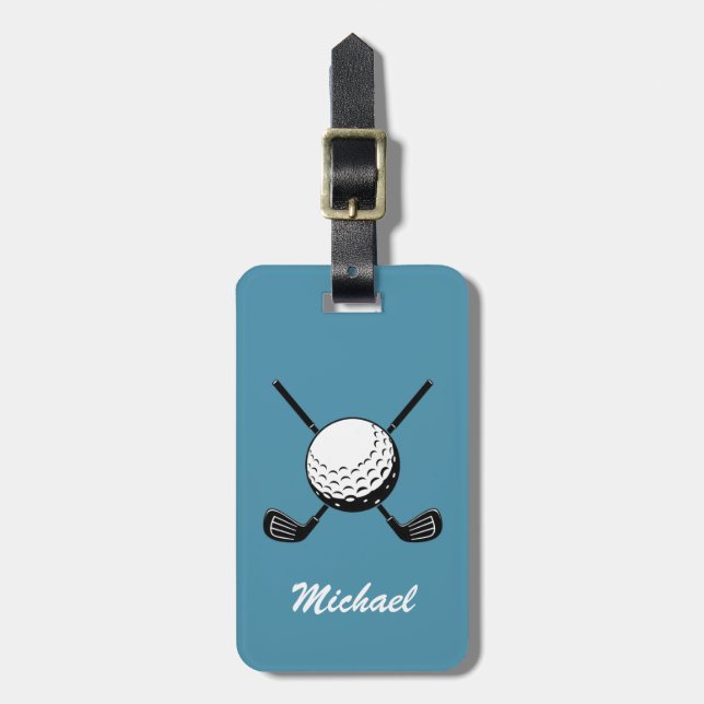 Personalized Name Golf Player Golfer Golfing       Luggage Tag (Front Vertical)