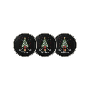 Personalized Name Golf Tree Equipment Christmas Ball Marker