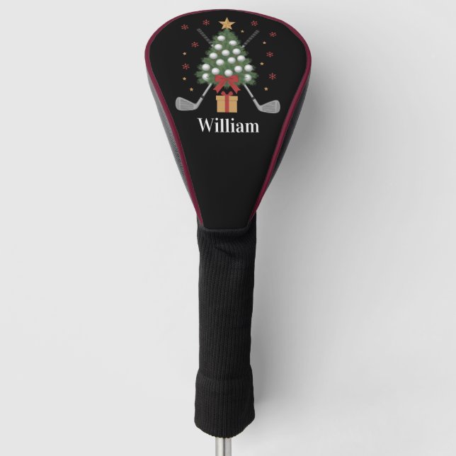Personalized Name Golf Tree Equipment Christmas  Head Cover (Front)