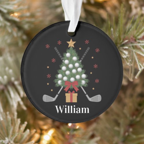 Personalized Name Golf Tree Equipment Christmas  Ornament