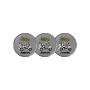 Personalized Name Golfer Christmas Golf Cart Xmas Ball Marker
