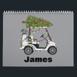 Personalized Name Golfer Christmas Golf Cart Xmas  Calendar<br><div class="desc">Personalized Name Golfer Christmas Golf Cart Xmas Gift</div>