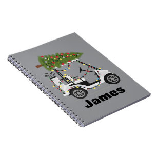 Personalized Name Golfer Christmas Golf Cart Xmas  Notebook